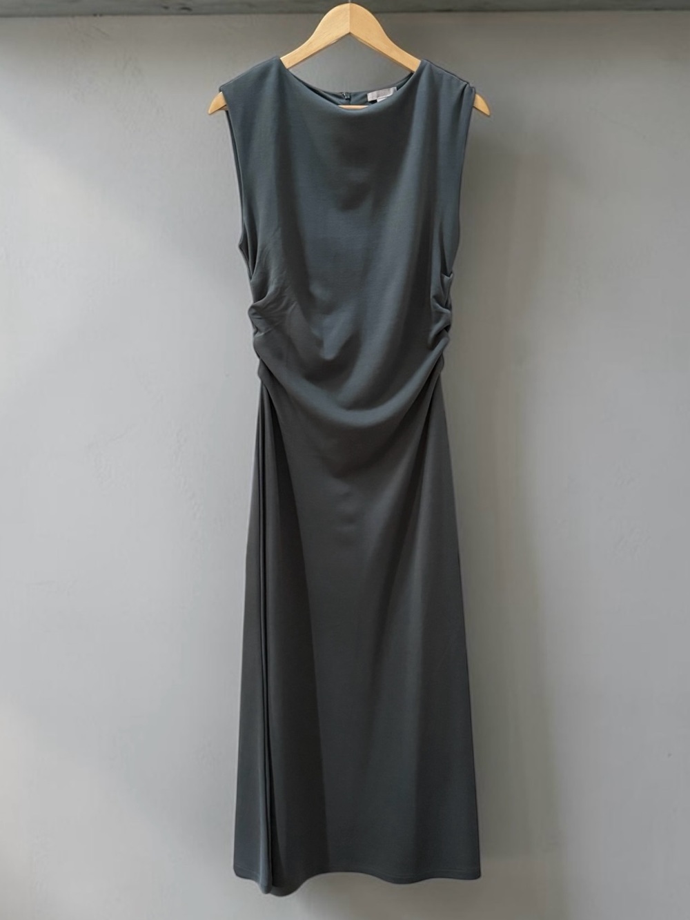 NWOT H&M Sleeveless Draped Midi Dress in Slate Gray! Medium! NEW! - Picture 6 of 10